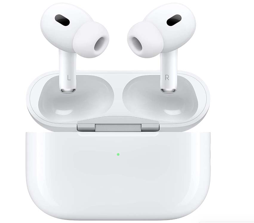 Apple wireless Airpods rising out of case
